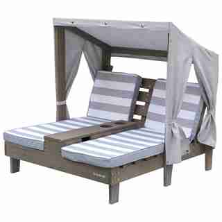 KidKraft Double Chaise Lounge with Cup Holders - Grey