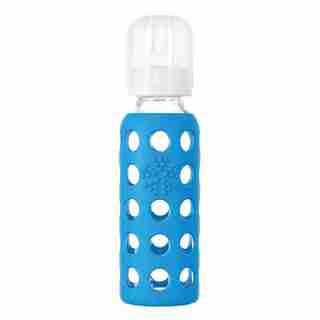 Lifefactory Glass Baby Bottle with Protective Silicone Sleeve Ocean 9 OZ 3 to 6 Months