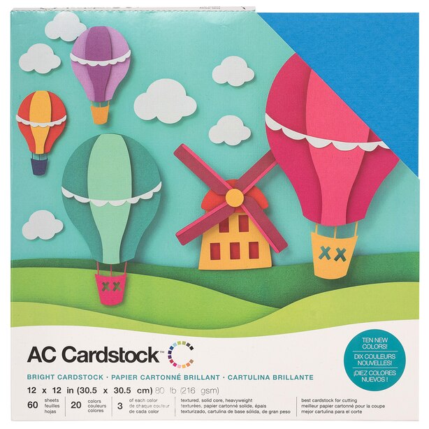 AC Textured Cardstock Variety Pack, 12X12 , Brights by American Craft ...