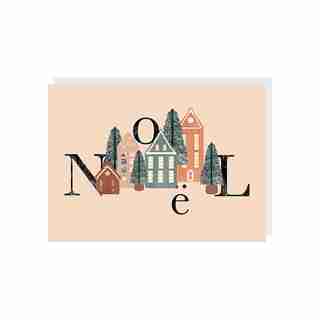 Boîte de 6 cartes Petites maison de Noël