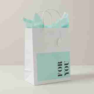 Large FSC Gift Bag White/Aqua