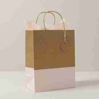 Grand sac-cadeau FSC - Kraft/Rose