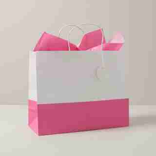 Extra Large FSC Gift Bag White/Fuschia