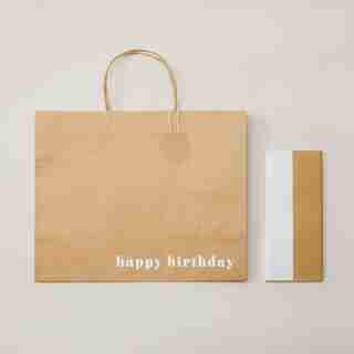Ensemble de sac cadeau et de papier de soie FSC - Kraft