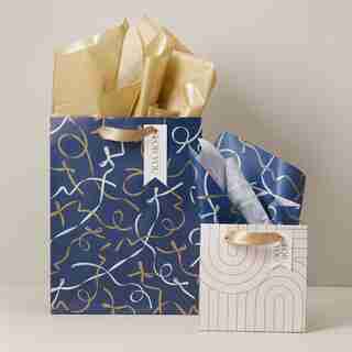 GIFT BAG BUNDLE, WINTER NAVY SET OF 2