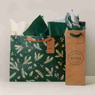 GIFT BAG BUNDLE, RUSTIC FOLIAGE SET OF 2