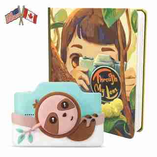 Model K Zippy the Sloth, Children's Digital Camera and Photo Activity Book Bundle