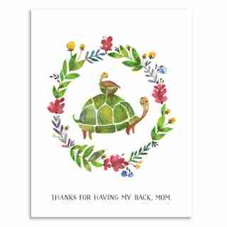 Mother's Day Card Turtles In Wreath