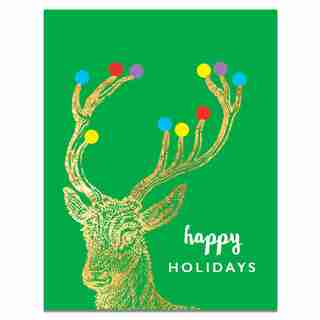 Holiday Boxed Cards (15) Happy Holidays Deer J Falkner