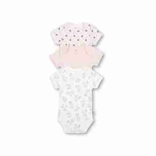 Gertex Dream Short Sleeve Bodysuit 3 Pack, Pink 9-12 Months