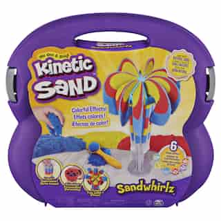 Kinetic Sand Sandwhirlz Playset with 3 Colours of Kinetic Sand and Over 10 Tools