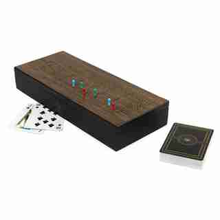 Legacy Deluxe Cribbage Classic Game with Lined Wooden Case and Colored Metal Movers, Family Game for 2 to 4 Players Ages 8 and up