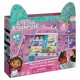 Gabby’s Dollhouse, Meow-mazing Board Game Based on the DreamWorks Netflix Show with 4 Kitty Headbands, for Families & Kids Ages 4 and up