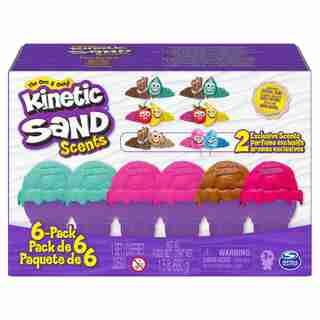 Kinetic Sand Scents, Ice Cream Cone Container 6-Pack with 24oz of All-Natural Scented Sand