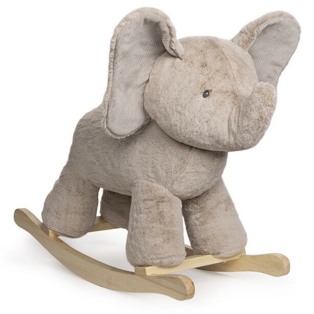 Baby GUND, Éléphant à bascule en peluche pour bébé avec socle en bois, gris, 58,4 cm