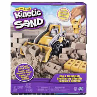 Kinetic Sand, Dig & Demolish Truck Playset with 1lb Kinetic Sand, for Kids Aged 3 and up