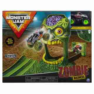Monster Jam, Official Zombie Madness Playset Featuring Exclusive 1:64 Scale Die-Cast Zombie Monster Truck