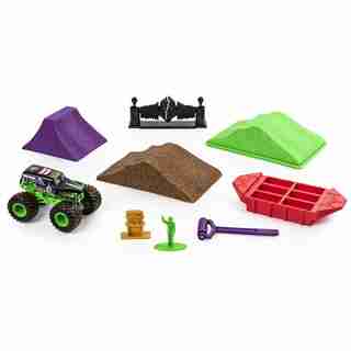 Monster Jam, Grave Digger Monster Dirt Deluxe Set, Featuring 16oz of Monster Dirt and Official 1:64 Scale Die-Cast Monster Jam Truck