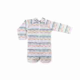MAILLOT DE BAIN UPF 50 - LE "JAX" RAYURES AQUARELLE TON TERRE 2T