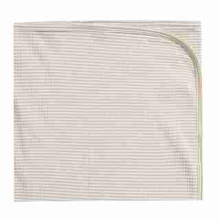 Quincy Mae Ribbed Organic Blanket - Ash Stripe