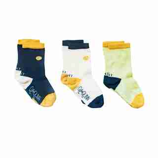 Q For Quinn Organic Socks 3 Pack - Organic Basics Baby Size 3-12 Months