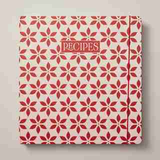 LARGE RECIPE BINDER, RED & PINK