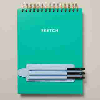 VERTICAL SPIRAL SKETCHBOOK, GREEN