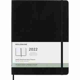 Moleskine Classic 12 Month Planner, Weekly Notebook, Soft Cover, XL (7.5" x 9.5"), Black