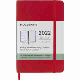 Moleskine Classic 12 Month Planner, Weekly Notebook, Soft Cover, Pocket, Scarlet Red