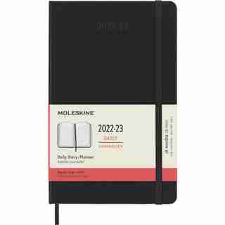 2023 Daily Planner, 18M, Large, Black, Hard Cover