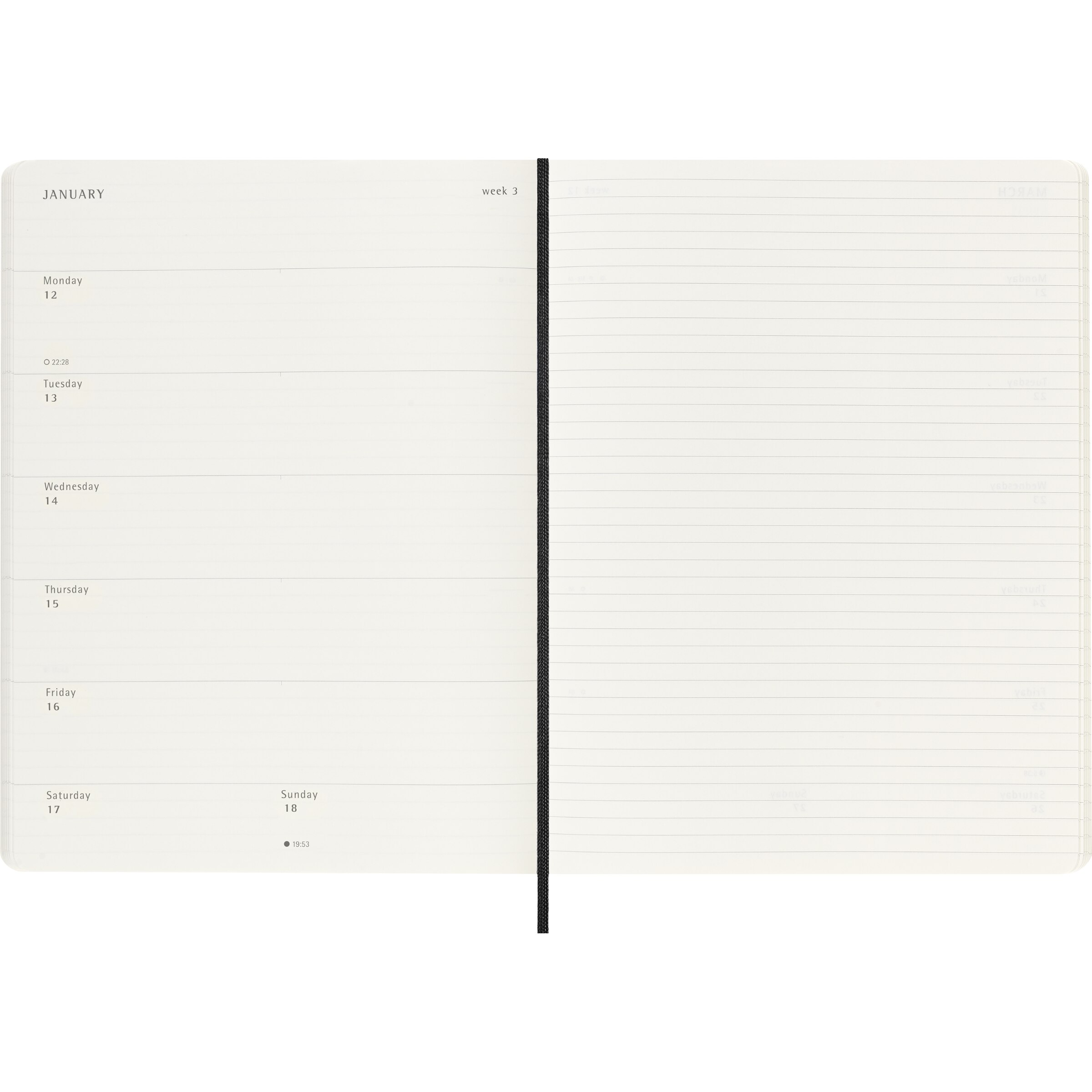 thumbnail image 2 of Moleskine Planner 2026 Moleskine Classic 12 Month 2026 Weekly Planner, Hard Cover, XL (7.5' X Moleskine 2026 Planner 2 of 13