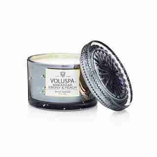 Voluspa® Lidded Glass Jar Candle - Makassar Ebony & Peach