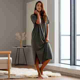 Eucalyptus Short Sleeve Dress, Pebble Small