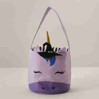 LIGHT UP HALLOWEEN TOTE, WITCH UNICORN