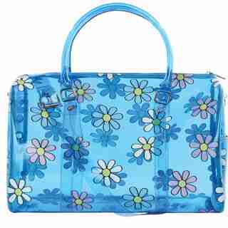 CLEAR DUFFLE BAG, DAISIES