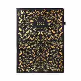 August 2021 - December 2022 Chicago Ave Luxe Floral Black Large Weekly Planner