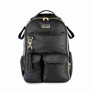 Itzy Ritzy Boss Backpack - Jet Setter Black with Gold Hardware