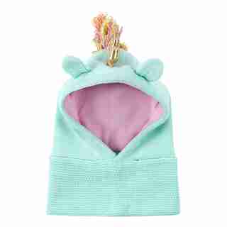 Zoocchini Bonnet d'hiver en tricot - Allie le Licorne - Doublure polaire - Bonnet d'hiver - 12-24 mois