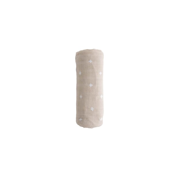 Petite Licorne Coton Mousseline Emmailloté Simple - Taupe Cross
