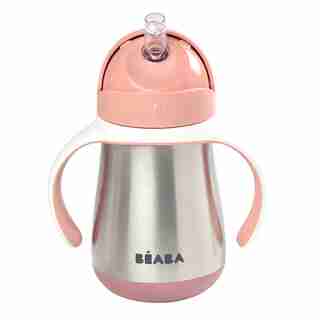 Stainless Steel Straw Sippy Cup - Rose