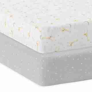 Jersey Crib Fitted Sheets 2 Pack - Noah Giraffe