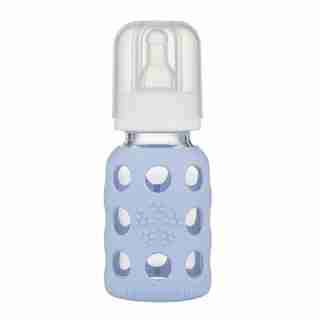 Lifefactory Glass Baby Bottle with Protective Silicone Sleeve Blanket 4 OZ