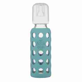 Lifefactory Glass Baby Bottle with Protective Silicone Sleeve Kale 9 OZ 3 to 6 Months