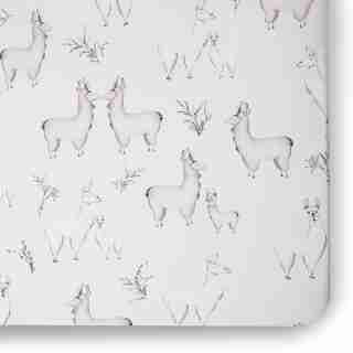Jersey Crib Sheet, Llama