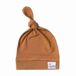 Copper Pearl Adjustable Top Knot Hat Camel