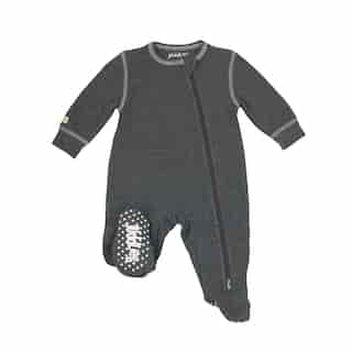 Juddlies - Breathe EZE Collection Baby Toddler Breathable Cotton Sleeper 2-Way Zipper - Charcoal Grey Fleck - 0-3 months