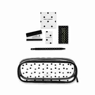 Mini-ensemble d’accessoires de bureau – Kate Spade New York, à pois et piques noirs