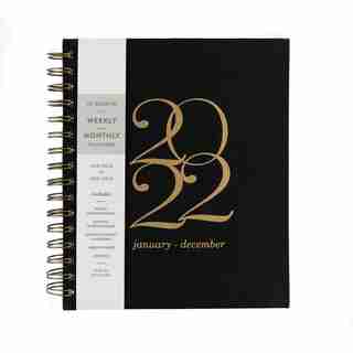 2022 Spiral Agenda, Black and Gold