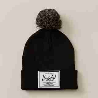 Abbott Youth Pom Beanie, Black