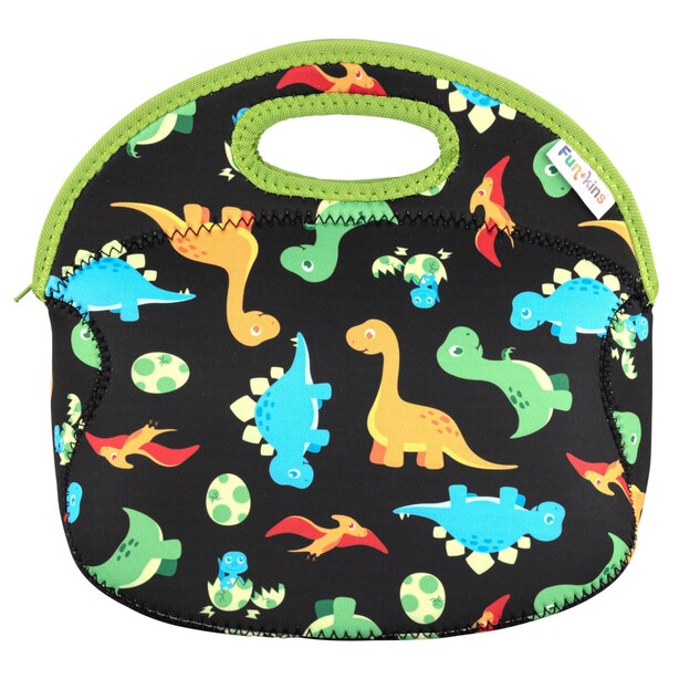 Large Lunch Bag, Black Dinosaurs by MyFunkins Gifts www.chapters